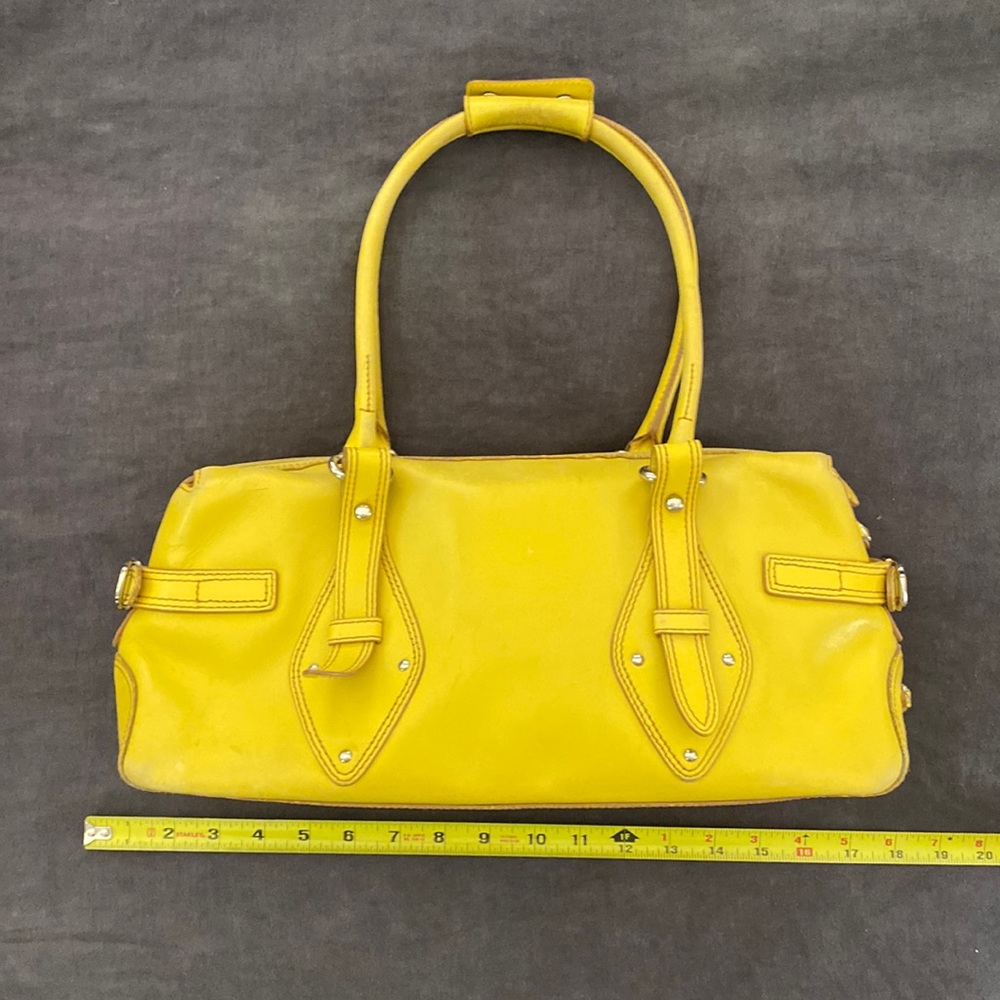 Cole Haan Trinity F04 yellow leather shoulder bag.